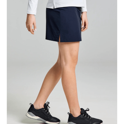 Active outdoor skort for women – SLAM Tech Skort with 4-way stretch, water-repellent, easy-care fabric, and built-in support shorts