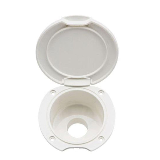 Can Shower Housing for Straight Head White Plastic INSIDE