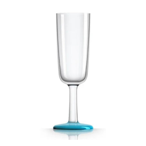 Champagne Glass (180ml) - Non Slip Drinkware - White & Blue Base - Marc Newson
