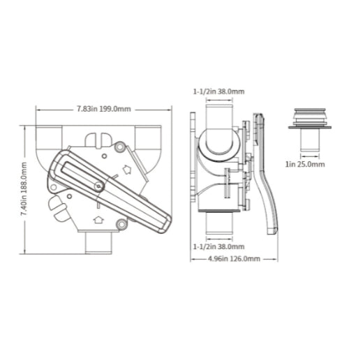 SEAFLO Y VALVE 1 1/2" AND 1" HOSE CONNECTORS