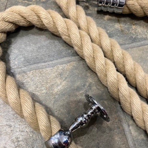 DECORATIVE HANDRAIL END HOOK EXAMPLE WITH ROPE 24MM HEMP TYP