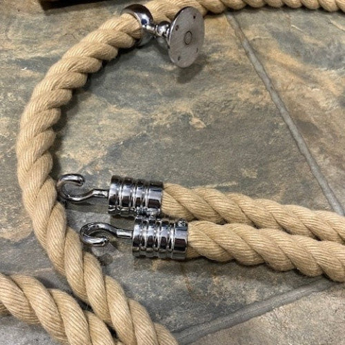 DECORATIVE HANDRAIL END HOOK EXAMPLE WITH ROPE 24MM HEMP TYP
