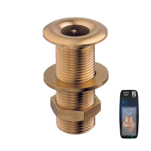 Premium quality Guidi thru-hull made from brass. Brass alloys contain higher levels of zinc and therefore are more suited to above waterline and fresh water applications.