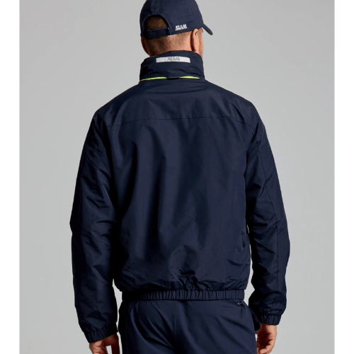 Marine sailing jacket in navy – SLAM Warm Jacket with windproof design, YKK zippers, Thermocontrol technology, and practical hidden storage pocket