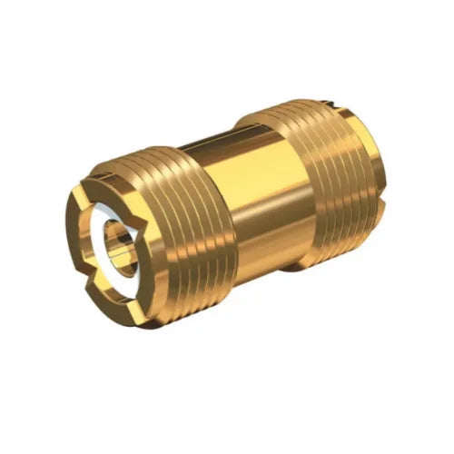 BARREL CONNECTOR FOR PL259 - GOLD PLATED BRASS SHAKESPERE