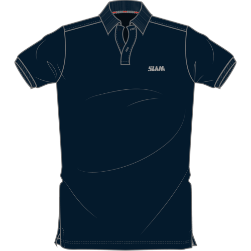 SLAM TECH PIQUÉ POLO EVO SS – performance polo with ribbed collar, two-button placket, and logoed necktape.
