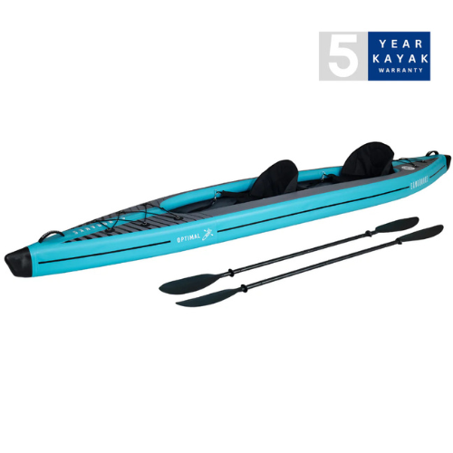 The Optimal is an inflatable, crossover kayak that truly excels in any water and is designed to feel just like a solid kayak and not compromise on performance.