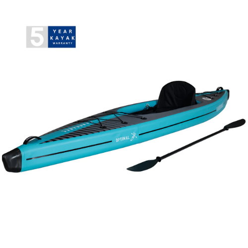 The Optimal is an inflatable, crossover kayak that truly excels in any water and is designed to feel just like a solid kayak and not compromise on performance.