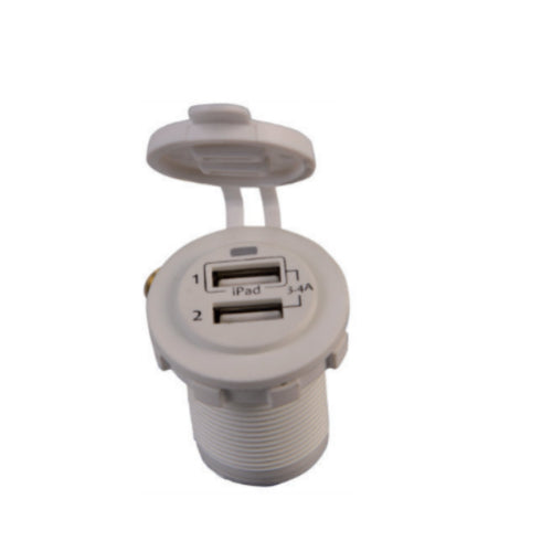 Talamex USB Socket Double 3.4A White Eyes Flush Frame