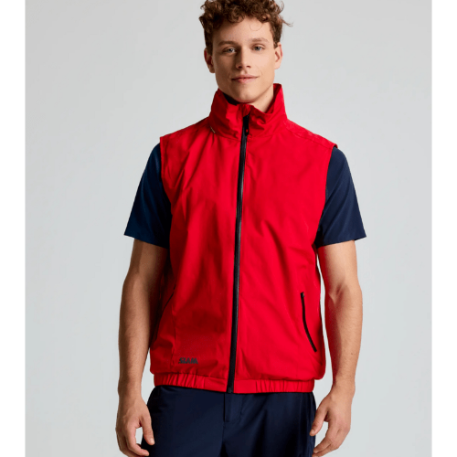 Waterproof and breathable SLAM CREW VEST with smooth zipper closure and functional ghost pocket for small items.