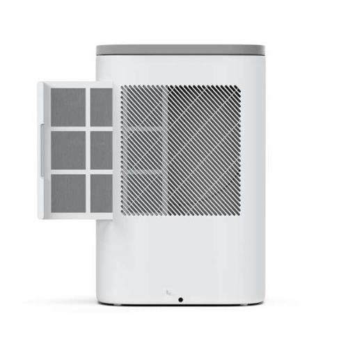 The back of the dehumidifier has a filter thats removable for cleaning.