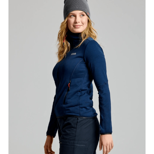 Women’s performance fleece – SLAM ACT Grid Fleece with flat triple needle stitching and regular fit for comfort