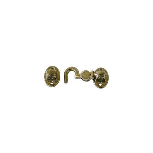 3" Polished Brass Silent Cabin Hook.