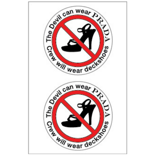 Yachtmail Marine Safety Sticker - Devil Wears Prada No Heels