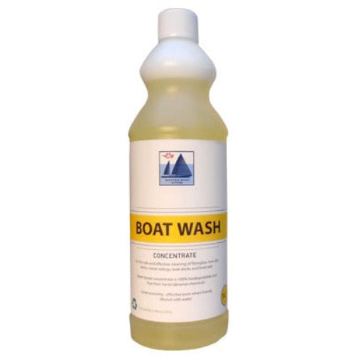 A 1 litre bottle of boat wash in a concentrate form to be diluted, with a screw top lid. this product has been made in the UK by Wessex Chemical Factors.