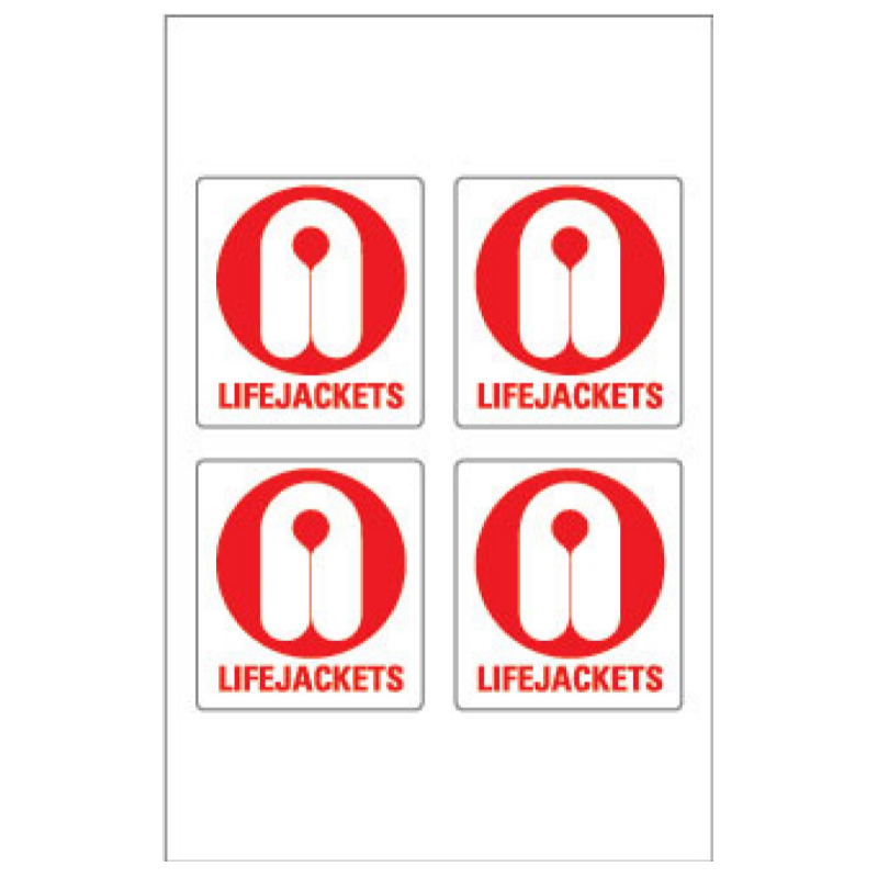 Yachtmail Marine Safety Sticker - Lifejackets