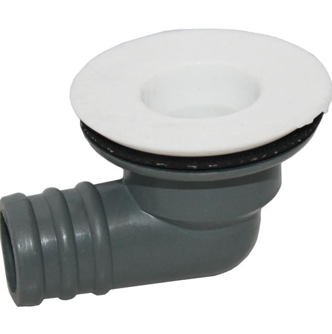AG Plastic Top Sink Waste Right Angle 3/4" Hose