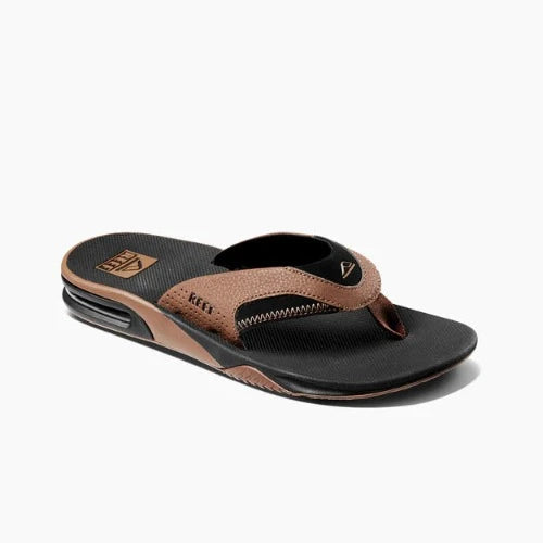 REEF - Fanning - Black/Tan (Bottle Opener Sole)