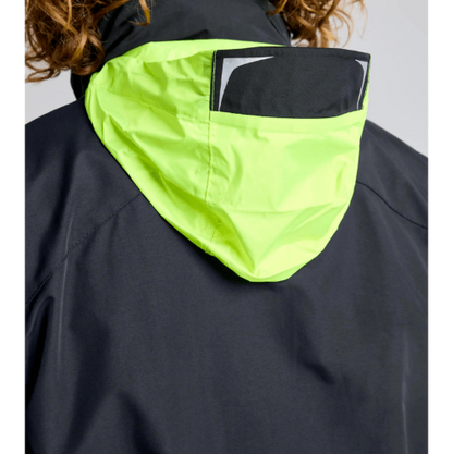 Black SLAM Crew Warm Hooded Jacket – windproof, waterproof, and breathable jacket with adjustable hood and regular fit for on-deck comfort.