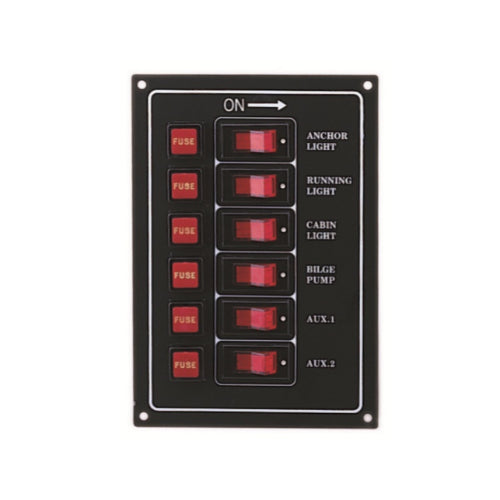 Switch Panel 6 Gang Fused 10065-BK