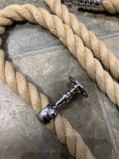 DECORATIVE HANDRAIL END HOOK EXAMPLE WITH ROPE 24MM HEMP TYP
