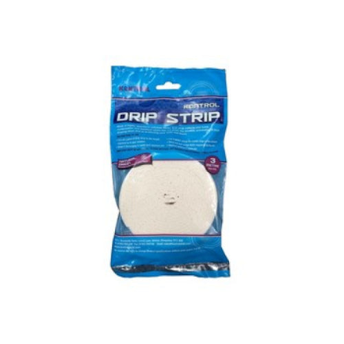 Packaging of Kontrol Drip Strip, showing a white moisture absorbent material visible through the transparent section of the packaging.