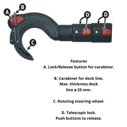 Hook & Moor - Boat Hook 3.2Mtrs
