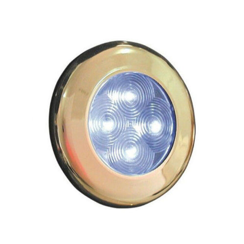 LALIZAS WHITE LED LIGHT, BRASS COLOURED COVER