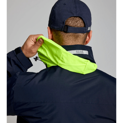 Navy SLAM Sailing Warm Jacket – Thermocontrol sailing jacket with high-visibility hood, regular fit, and durable construction for wet and windy conditions