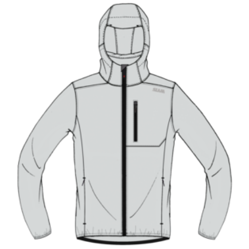 Packable SLAM ACT Packlite Jacket with windproof design and reflective SLAM logo for safety in low-light conditions.