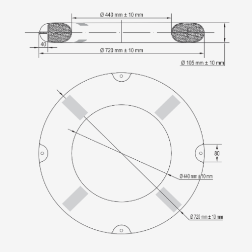 LALIZAS SOLAS LIFEBUOY RING WITH RETRO TAPE