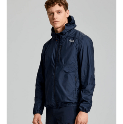 SLAM ACT Packlite Jacket – lightweight, windproof, and water-repellent jacket with wrap-around adjustable hood.