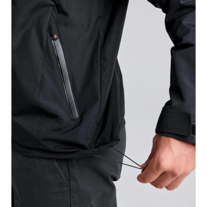 SLAM Crew Warm Hooded Jacket Black – durable, windproof, breathable jacket with taped seams, adjustable high-visibility hood, and practical pockets