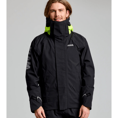 SLAM Pro Coastal Jacket – waterproof, breathable, windproof jacket with fleece-lined collar, YKK zippers, fully taped seams, and ghost pocket for sailing.