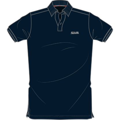 SLAM TECH PIQUÉ POLO EVO SS – performance polo with ribbed collar, two-button placket, and logoed necktape.