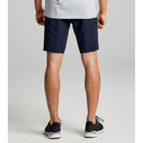 SLAM Tech Cargo Short Navy – flexible, durable sailing shorts with ripstop reinforcement, water- and salt-resistant zippers, and easy-care fabric.
