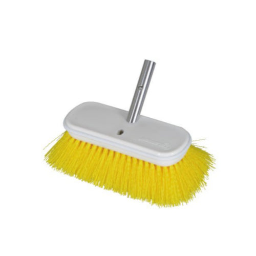 Expertly designed for maximum versatility, the TALAMAX MEDIUM BRUSH HEAD - YELLOW offers a wide variety of models with two widths and three hardness options to tackle any surface or space. The uniquely designed plastic tendon (bumper) ensures that the brush is gentle on your surfaces, preventing any damage. With its easy click-on feature to the Talamex deluxe broomstick series, cleaning has never been easier and more efficient.