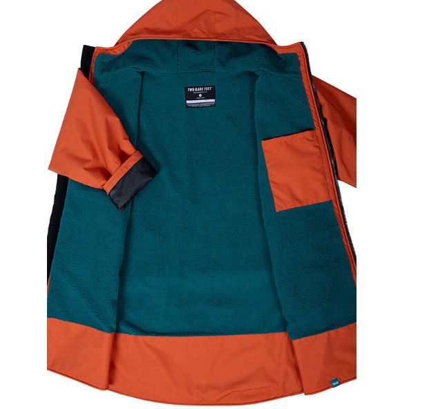 Two Bare Feet Waterproof Changing Robe (Burnt Orange/Sea Green)