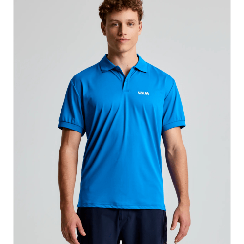 Versatile SLAM TECH PIQUÉ POLO EVO SS for outdoor and casual wear with UPF 50+ and antibacterial technology.