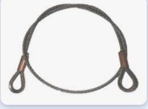 Rope with metal loops on a white background