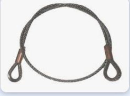 Rope with metal loops on a white background