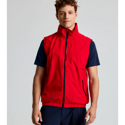 Waterproof and breathable SLAM CREW VEST with smooth zipper closure and functional ghost pocket for small items.