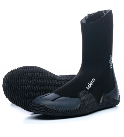 C SKINS LEGEND 5MM ZIPPED ROUND TOE WETSUIT BOOTS IN BLACK