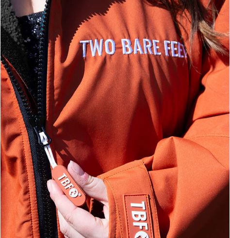 Two Bare Feet Waterproof Changing Robe (Burnt Orange/charcoal