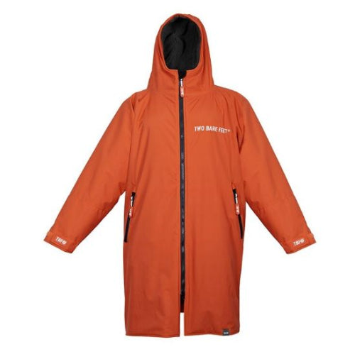 two bare feet changing robe orange