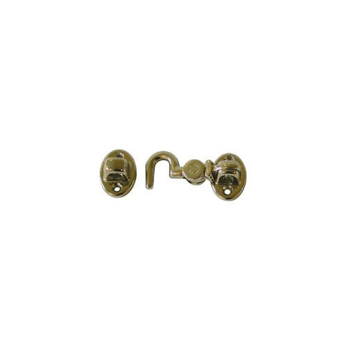 Polished Brass Silent Cabin Hook - 4 Inches