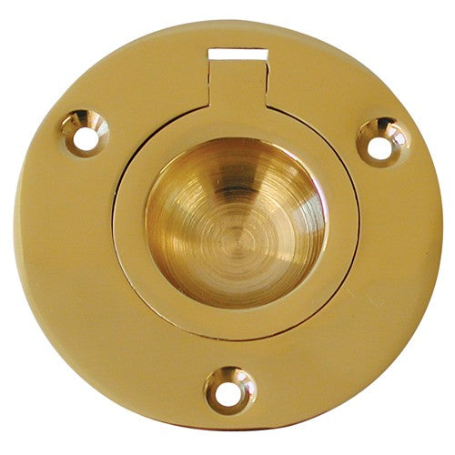 Polished Brass Flush Ring - 2" Diameter