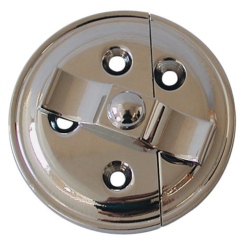 Chromed Brass Button On Plate with Bright Finish - 2" Diameter