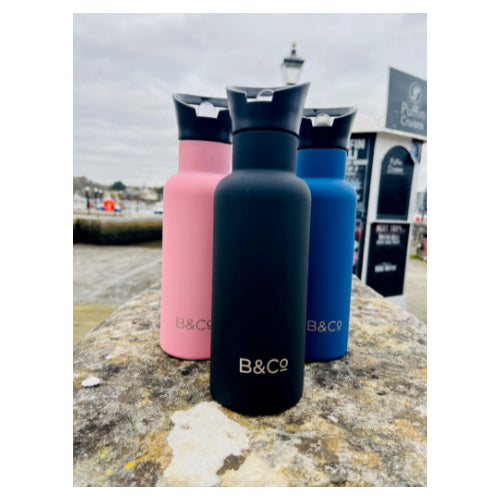 B&Co Double Walled Water Bottle - Cold For 18 hours.