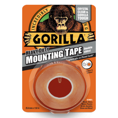 Gorilla Double-Sided Clear Mounting Tape - Gorilla Tough on a Roll! 25.4mm x 1.52m 